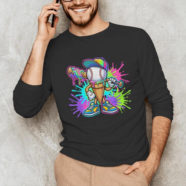 Baseball Boys Clothes For Boys Ice Cream Drip Baseball Stuff Unisex Long Sleeve T-Shirt Baseball Boys Clothes For Boys Ice Cream Drip Baseball Stuff Unisex Long Sleeve T-Shirt