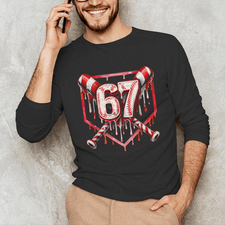 Baseball Candy Cane Drip 6 7 Six Seven Meme Christmas Boys Unisex Long Sleeve T-Shirt Baseball Candy Cane Drip 6 7 Six Seven Meme Christmas Boys Unisex Long Sleeve T-Shirt