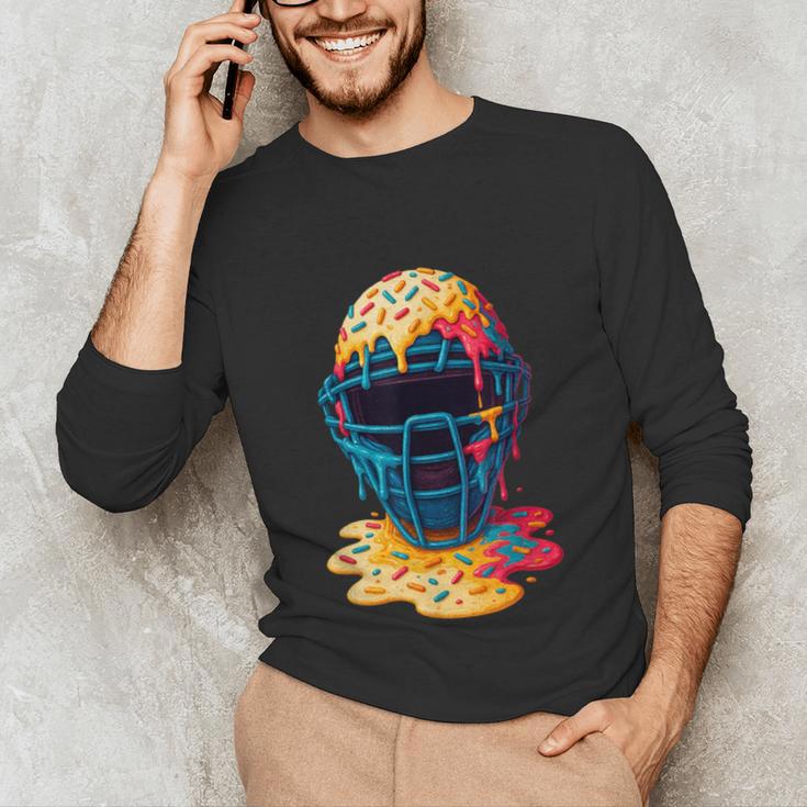 Baseball Catcher Mask Ice Cream Dripping Baseball Fan Boys Unisex Long Sleeve T-Shirt Baseball Catcher Mask Ice Cream Dripping Baseball Fan Boys Unisex Long Sleeve T-Shirt
