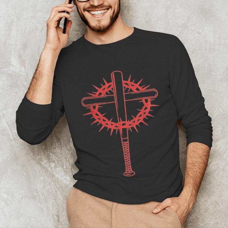 Baseball Cross Bats Pitcher Jesus Faith Unisex Long Sleeve T-Shirt Baseball Cross Bats Pitcher Jesus Faith Unisex Long Sleeve T-Shirt