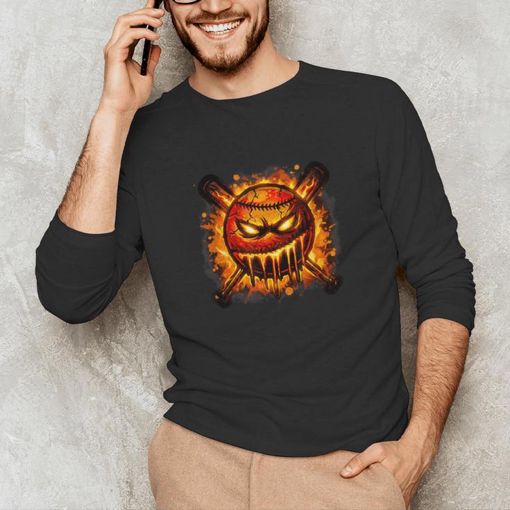 Baseball Drip Angry Lava Slime Ball Graphic Unisex Long Sleeve T-Shirt