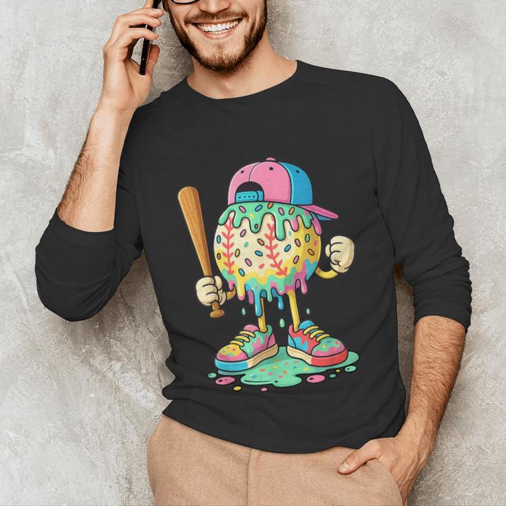 Baseball Drip For Boys Ice Cream Drip Baseball Sport Unisex Long Sleeve T-Shirt Baseball Drip For Boys Ice Cream Drip Baseball Sport Unisex Long Sleeve T-Shirt