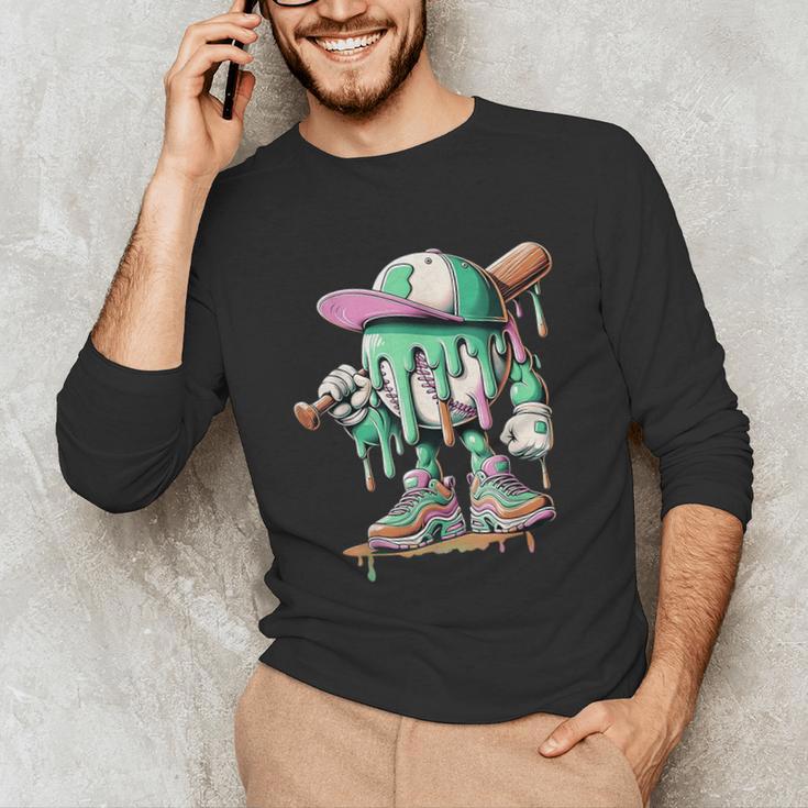 Baseball Drip For Boys Ice Cream Drip Baseball Unisex Long Sleeve T-Shirt Baseball Drip For Boys Ice Cream Drip Baseball Unisex Long Sleeve T-Shirt
