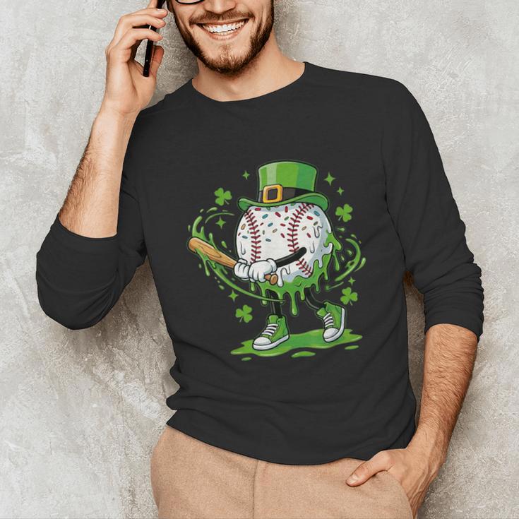 Baseball Drip For Boys Ice Cream Drip Youth St Patricks Day Unisex Long Sleeve T-Shirt