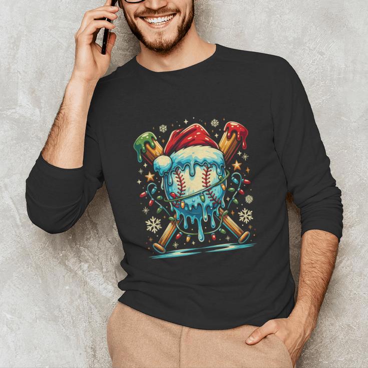 Baseball Drip Boys Youth Santa Christmas Baseball Unisex Long Sleeve T-Shirt Baseball Drip Boys Youth Santa Christmas Baseball Unisex Long Sleeve T-Shirt