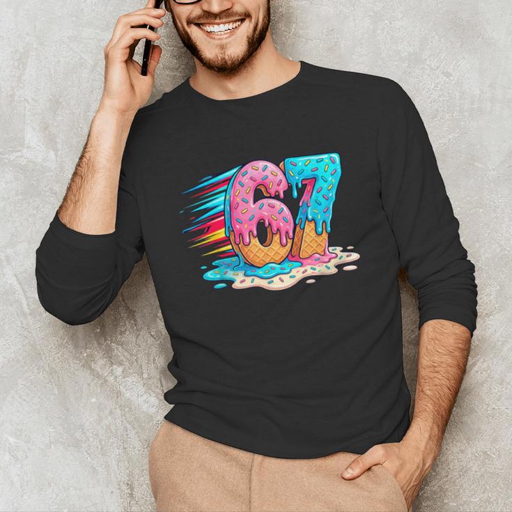 Baseball Drip Ice Cream 67 Graffiti Splash Melt Unisex Long Sleeve T-Shirt Baseball Drip Ice Cream 67 Graffiti Splash Melt Unisex Long Sleeve T-Shirt