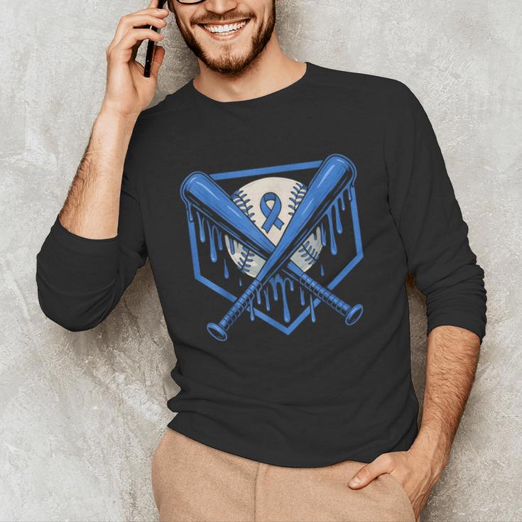 Baseball Drip Ice Cream Diabetes Awareness Ribbon Boys Girls Unisex Long Sleeve T-Shirt