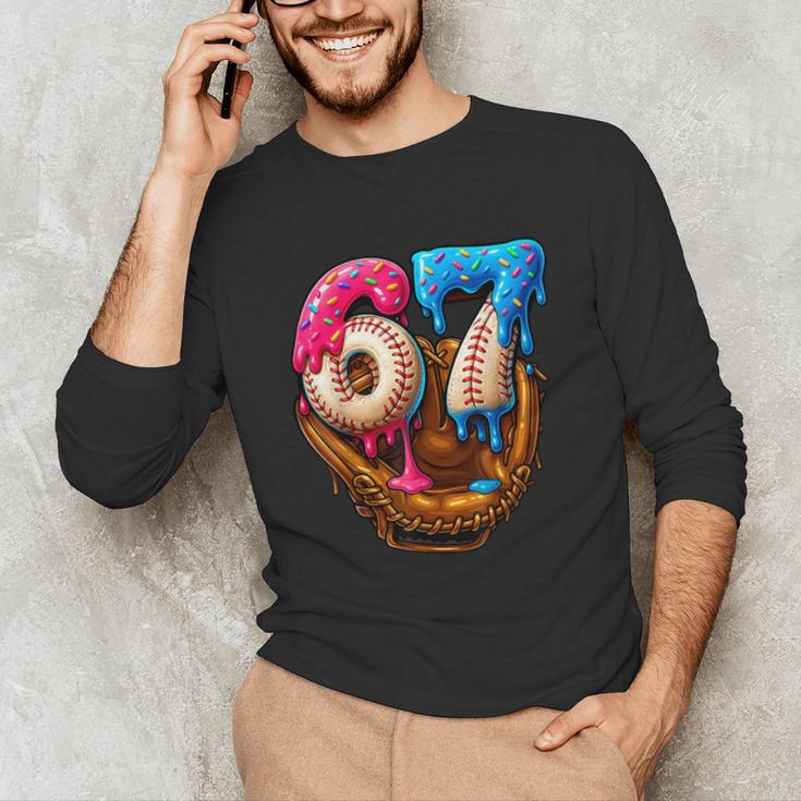 Baseball Drip Ice Cream Number 67 Player Or 67th Birthday Unisex Long Sleeve T-Shirt Baseball Drip Ice Cream Number 67 Player Or 67th Birthday Unisex Long Sleeve T-Shirt