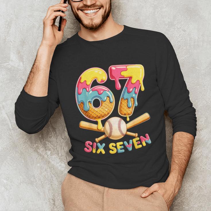 Baseball Drip Ice Cream Number 67 Player Lifestyle Unisex Long Sleeve T-Shirt Baseball Drip Ice Cream Number 67 Player Lifestyle Unisex Long Sleeve T-Shirt