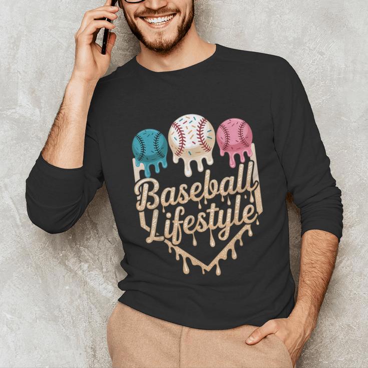 Baseball Drip Icecream Unisex Long Sleeve T-Shirt