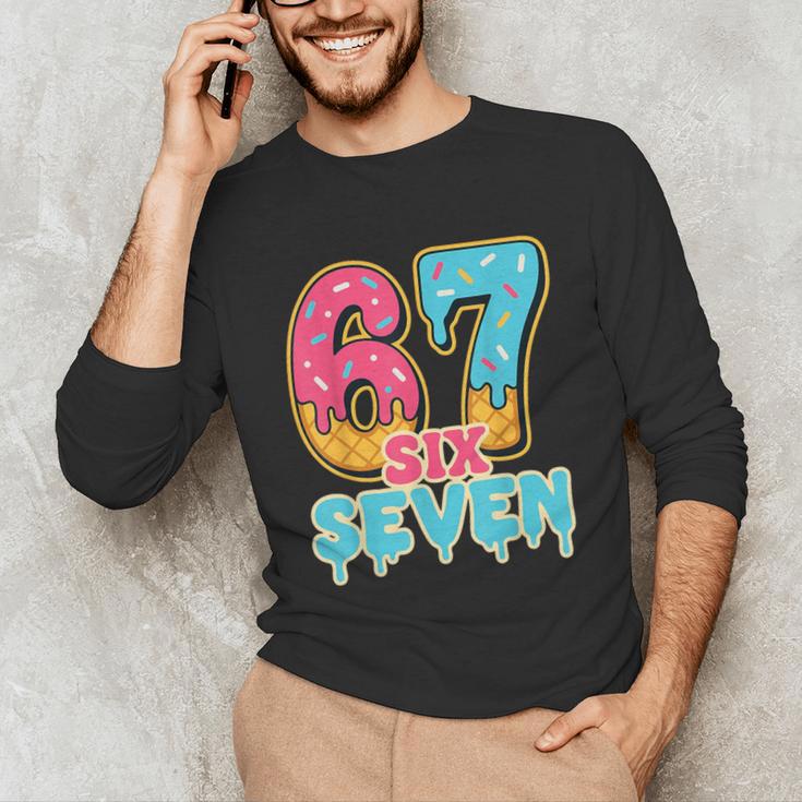 Baseball Drip Number 67 Player Trendy 6 7 Meme Unisex Long Sleeve T-Shirt