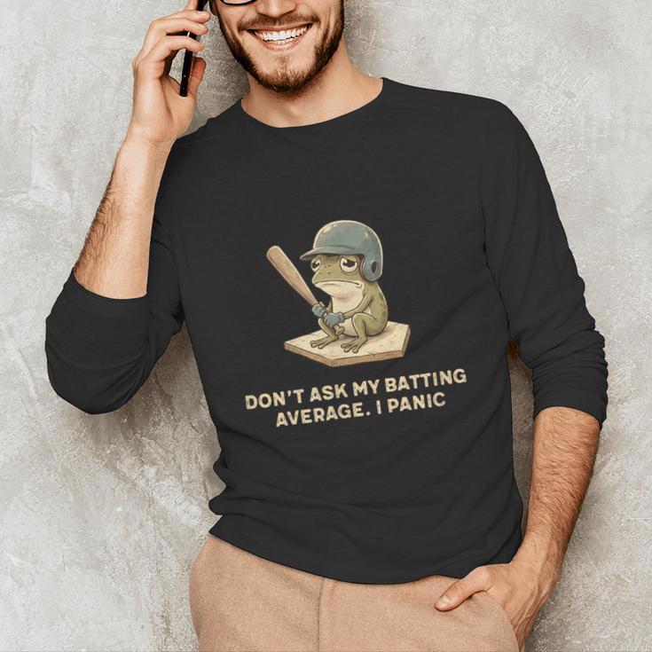 Baseball Frog Saying Batting Retro Artwork Unisex Long Sleeve T-Shirt Baseball Frog Saying Batting Retro Artwork Unisex Long Sleeve T-Shirt