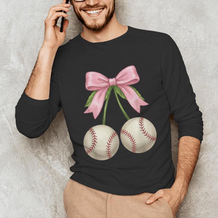 Baseball Girls Women Coquette Pink Bow Baseball Unisex Long Sleeve T-Shirt Baseball Girls Women Coquette Pink Bow Baseball Unisex Long Sleeve T-Shirt