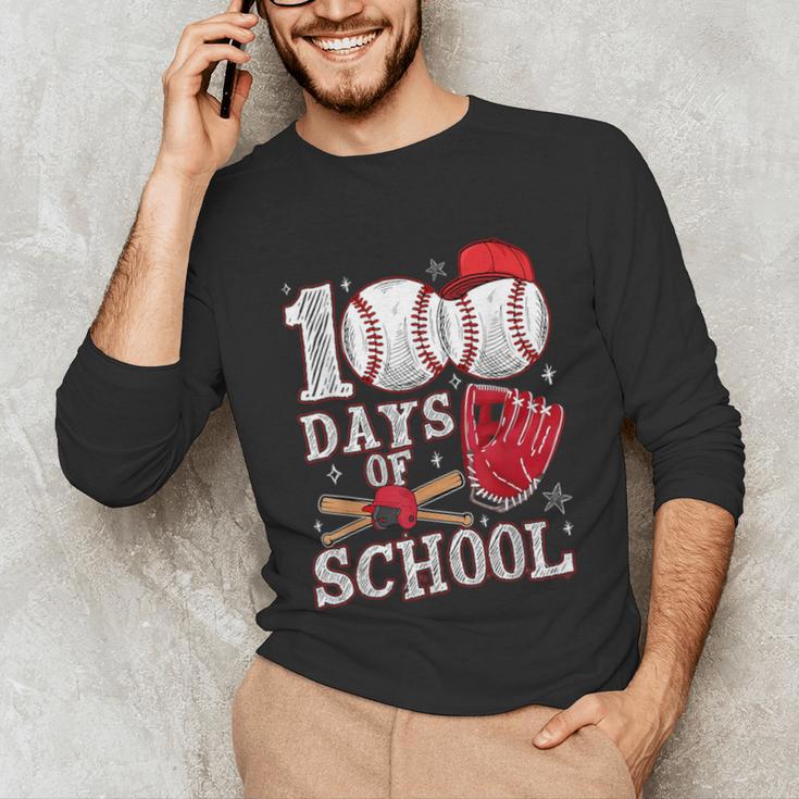 Baseball Happy 100 Days Of School Boy Girl Kid Teacher Unisex Long Sleeve T-Shirt