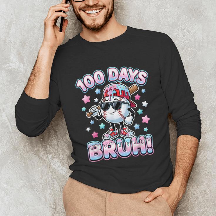 Baseball Ice Cram Drip 100 Days Of School 100th Boys Youth Unisex Long Sleeve T-Shirt Baseball Ice Cram Drip 100 Days Of School 100th Boys Youth Unisex Long Sleeve T-Shirt