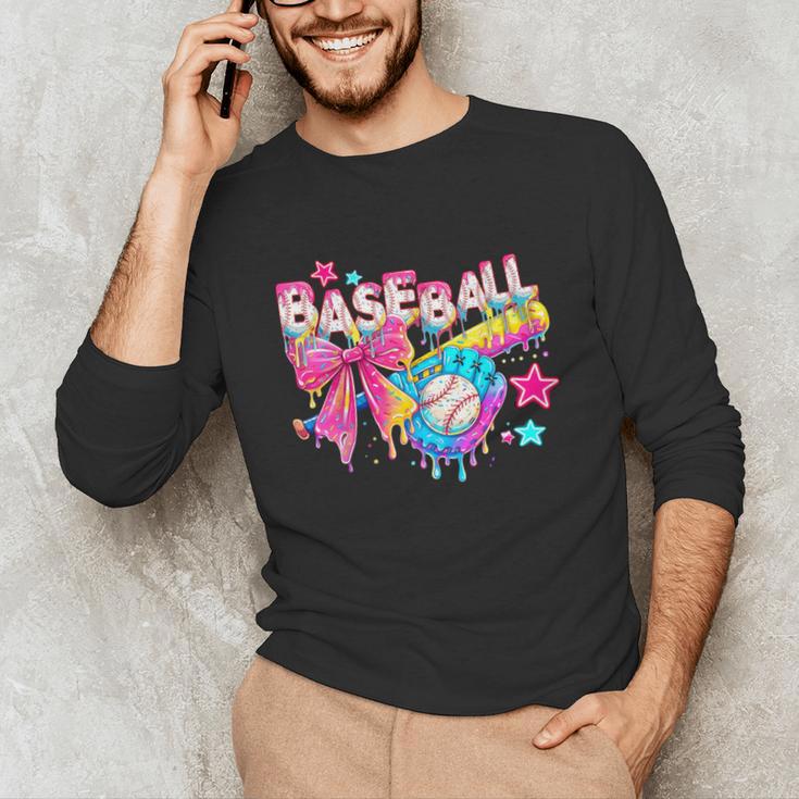 Baseball Ice Cream Drip Coquette Women Girls Mom Mama Unisex Long Sleeve T-Shirt Baseball Ice Cream Drip Coquette Women Girls Mom Mama Unisex Long Sleeve T-Shirt