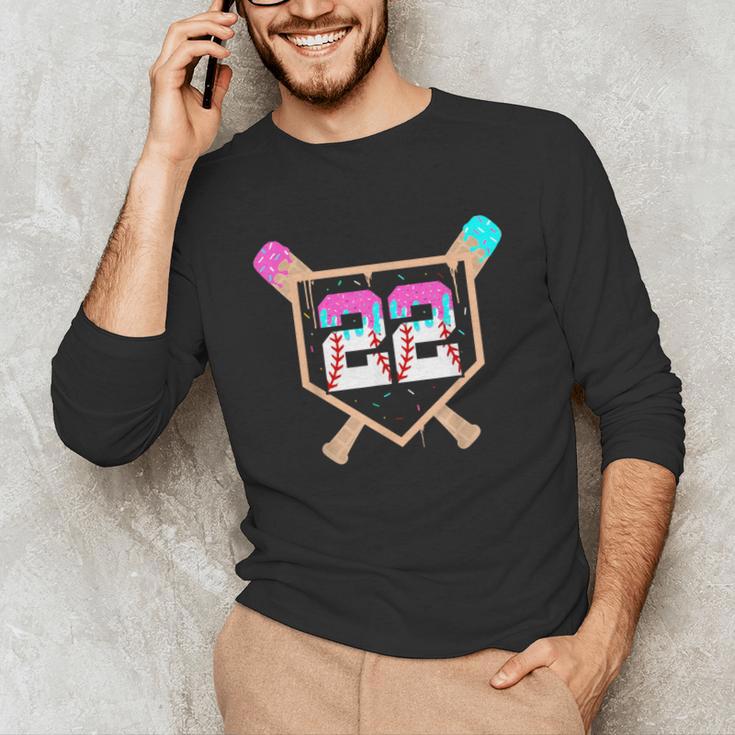 Baseball Ice Cream Drip Number 22 Player 22nd Birthday Unisex Long Sleeve T-Shirt Baseball Ice Cream Drip Number 22 Player 22nd Birthday Unisex Long Sleeve T-Shirt