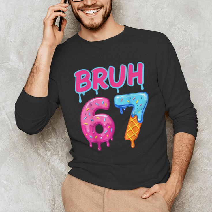 Baseball Ice Cream Drip Number 67 Player Or 67th Birthday Unisex Long Sleeve T-Shirt Baseball Ice Cream Drip Number 67 Player Or 67th Birthday Unisex Long Sleeve T-Shirt