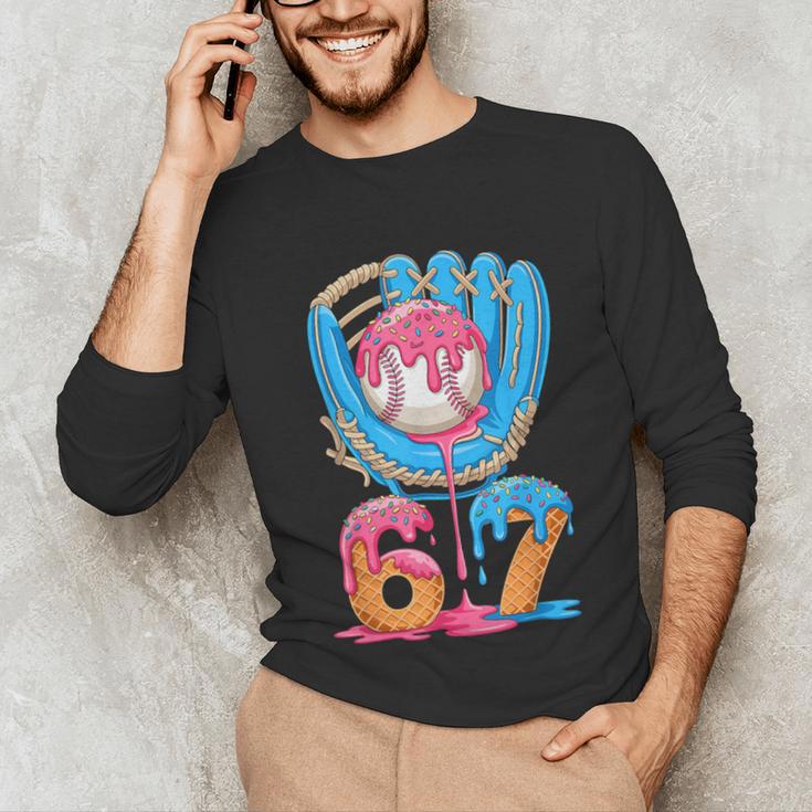 Baseball Ice Cream Drip Six Seven Gen Alpha Slang Meme 67 Unisex Long Sleeve T-Shirt Baseball Ice Cream Drip Six Seven Gen Alpha Slang Meme 67 Unisex Long Sleeve T-Shirt