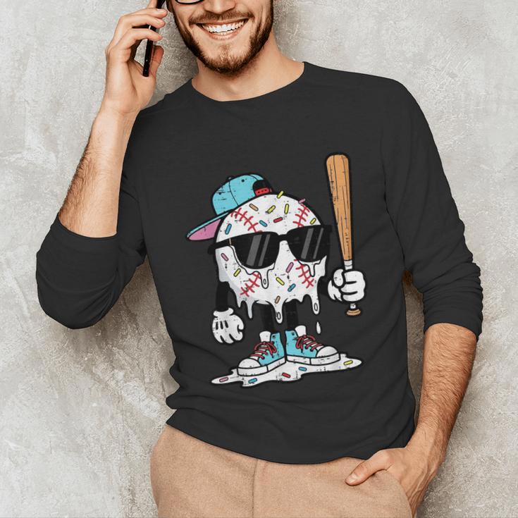 Baseball Ice Cream Drip Sports Boys Kids Youth Men Unisex Long Sleeve T-Shirt Baseball Ice Cream Drip Sports Boys Kids Youth Men Unisex Long Sleeve T-Shirt