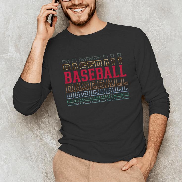 Baseball Layered Text Team Player Coach Youth Unisex Long Sleeve T-Shirt