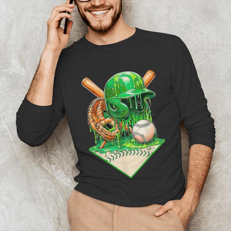 Baseball Life Style Ice Cream Drip Green Unisex Long Sleeve T-Shirt Baseball Life Style Ice Cream Drip Green Unisex Long Sleeve T-Shirt