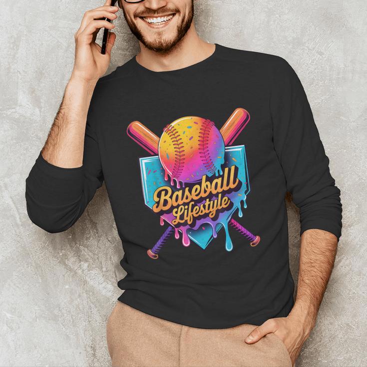 Baseball Lifestyle Drip Icecream Unisex Long Sleeve T-Shirt Baseball Lifestyle Drip Icecream Unisex Long Sleeve T-Shirt