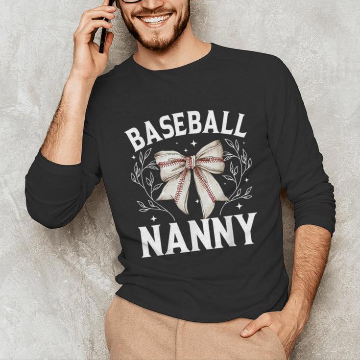 Baseball Nanny Baseball Coquette Bow Unisex Long Sleeve T-Shirt