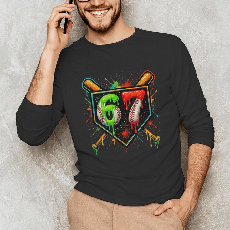 Baseball Six Seven 67 Meme Ice Cream Drip Xmas Women Men Unisex Long Sleeve T-Shirt Baseball Six Seven 67 Meme Ice Cream Drip Xmas Women Men Unisex Long Sleeve T-Shirt