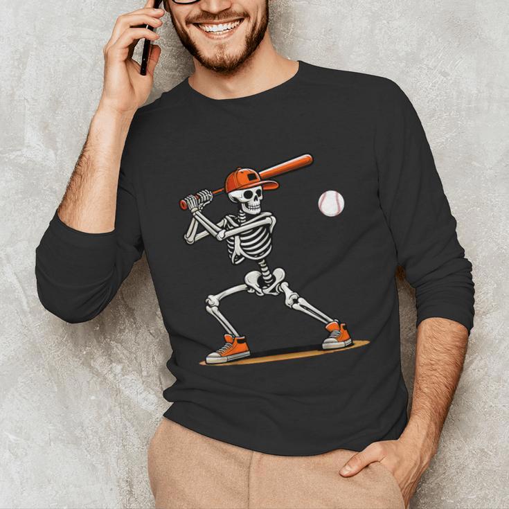 Baseball Skeleton Spooky Boys Halloween Baseball Player Unisex Long Sleeve T-Shirt Baseball Skeleton Spooky Boys Halloween Baseball Player Unisex Long Sleeve T-Shirt