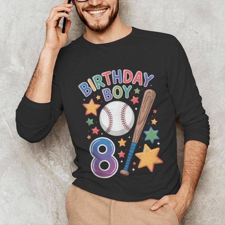 Birthday Boy 8th Birthday Baseball Unisex Long Sleeve T-Shirt