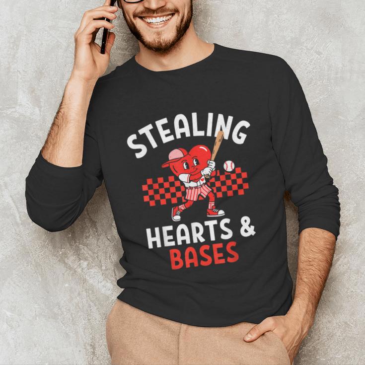Boys Baseball Valentines Day Stealing Hearts Valentine Kids Unisex Long Sleeve T-Shirt Boys Baseball Valentines Day Stealing Hearts Valentine Kids Unisex Long Sleeve T-Shirt
