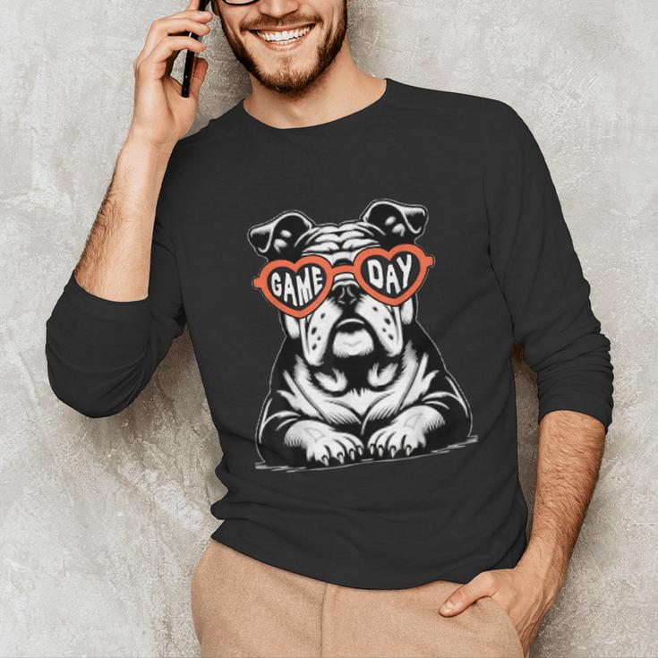 Bulldog Mascot Sports Fan Football Basketball Baseball Unisex Long Sleeve T-Shirt Bulldog Mascot Sports Fan Football Basketball Baseball Unisex Long Sleeve T-Shirt
