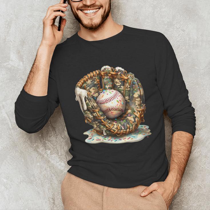 Camo Baseball Gloves Lifestyle 101 Apparel Drip Ice Cream Unisex Long Sleeve T-Shirt