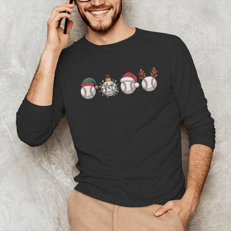 Christmas Baseball Player X-Mas Balls Unisex Long Sleeve T-Shirt Christmas Baseball Player X-Mas Balls Unisex Long Sleeve T-Shirt
