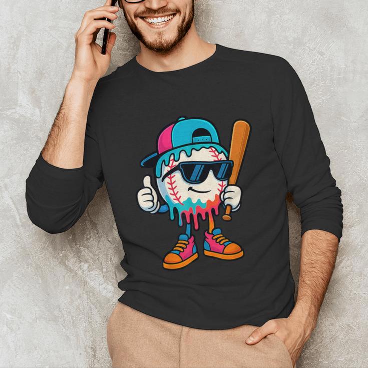 Cool Baseball Drip For Boys Ice Cream Drip Baseball Kids Unisex Long Sleeve T-Shirt Cool Baseball Drip For Boys Ice Cream Drip Baseball Kids Unisex Long Sleeve T-Shirt
