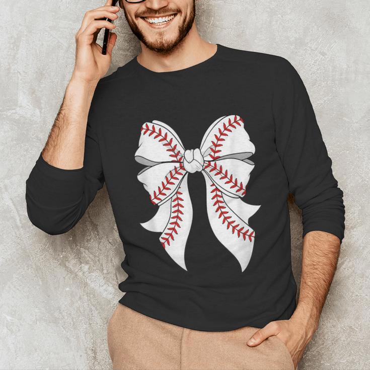 Cute Baseball Coquette Bow For Women Girls Baseball Mama Mom Unisex Long Sleeve T-Shirt Cute Baseball Coquette Bow For Women Girls Baseball Mama Mom Unisex Long Sleeve T-Shirt