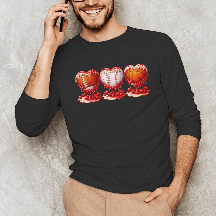 Drip Valentines Day Basketball Baseball Football Boy Men Kid Unisex Long Sleeve T-Shirt Drip Valentines Day Basketball Baseball Football Boy Men Kid Unisex Long Sleeve T-Shirt