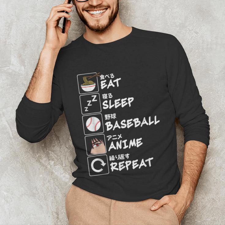 Eat Sleep Baseball Anime Repeat Japanese Otaku Unisex Long Sleeve T-Shirt