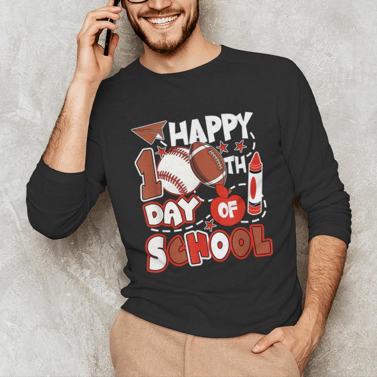 Happy 100 Days Of School Baseball Football PE Teacher Unisex Long Sleeve T-Shirt Happy 100 Days Of School Baseball Football PE Teacher Unisex Long Sleeve T-Shirt