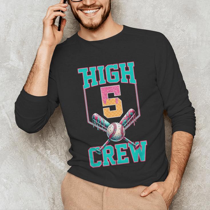 Hi 5 Birthday Party Decorations For Boy Baseball Drip 5th Unisex Long Sleeve T-Shirt Hi 5 Birthday Party Decorations For Boy Baseball Drip 5th Unisex Long Sleeve T-Shirt
