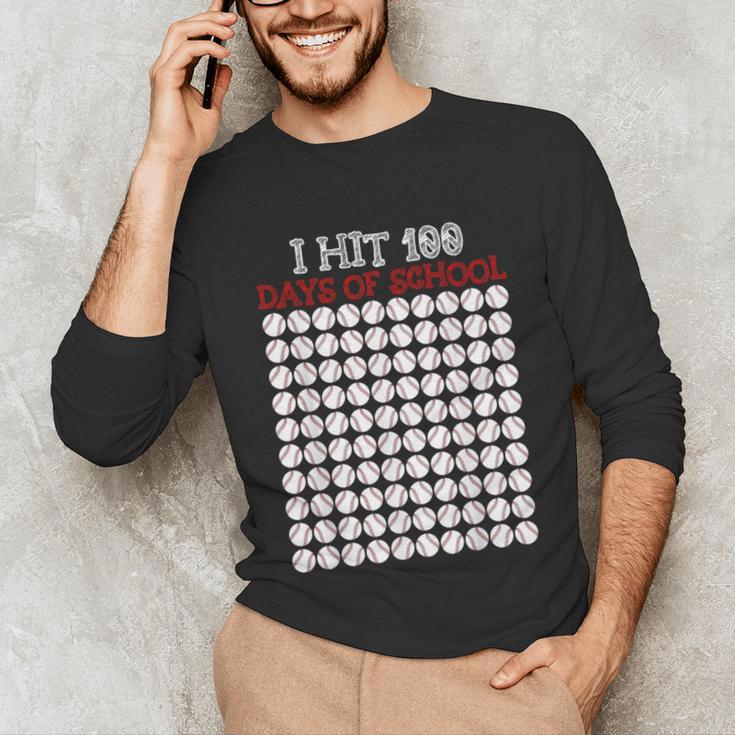 I Hit 100 Days Of School Baseball Lover Teacher Student Unisex Long Sleeve T-Shirt I Hit 100 Days Of School Baseball Lover Teacher Student Unisex Long Sleeve T-Shirt