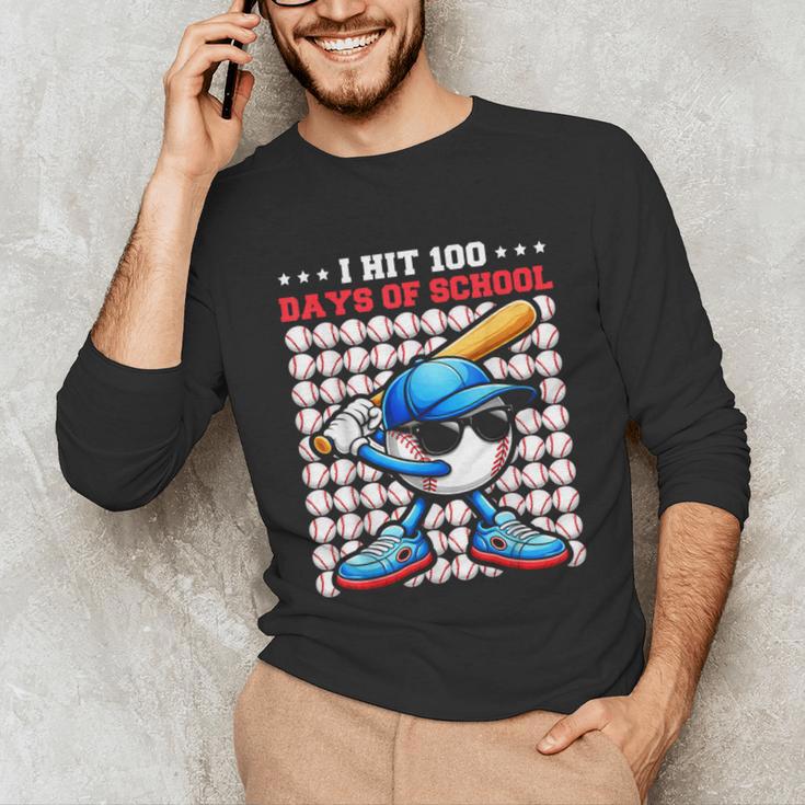 I Hit 100 Days Of School Baseball Player Kids Boys Son Unisex Long Sleeve T-Shirt I Hit 100 Days Of School Baseball Player Kids Boys Son Unisex Long Sleeve T-Shirt