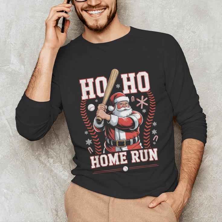 Ho Ho Home Run Baseball Christmas Holiday Sports Santa Unisex Long Sleeve T-Shirt Ho Ho Home Run Baseball Christmas Holiday Sports Santa Unisex Long Sleeve T-Shirt