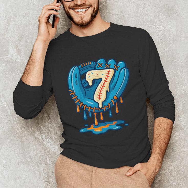 Ice Cream Baseball Glove 7th Birthday Edition Unisex Long Sleeve T-Shirt