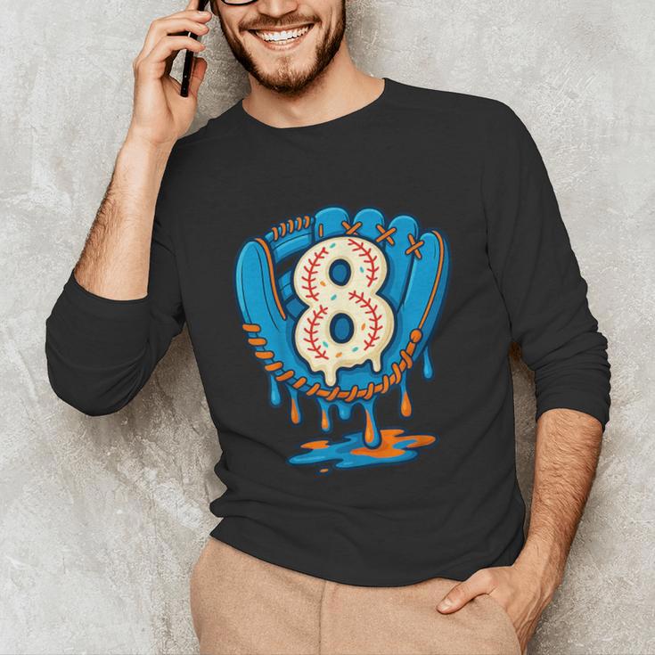 Ice Cream Baseball Glove 8th Birthday Edition Unisex Long Sleeve T-Shirt