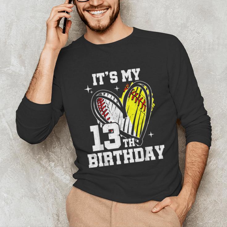 It's My 13th Birthday Baseball Softball Heart 13 Year Old Unisex Long Sleeve T-Shirt It's My 13th Birthday Baseball Softball Heart 13 Year Old Unisex Long Sleeve T-Shirt