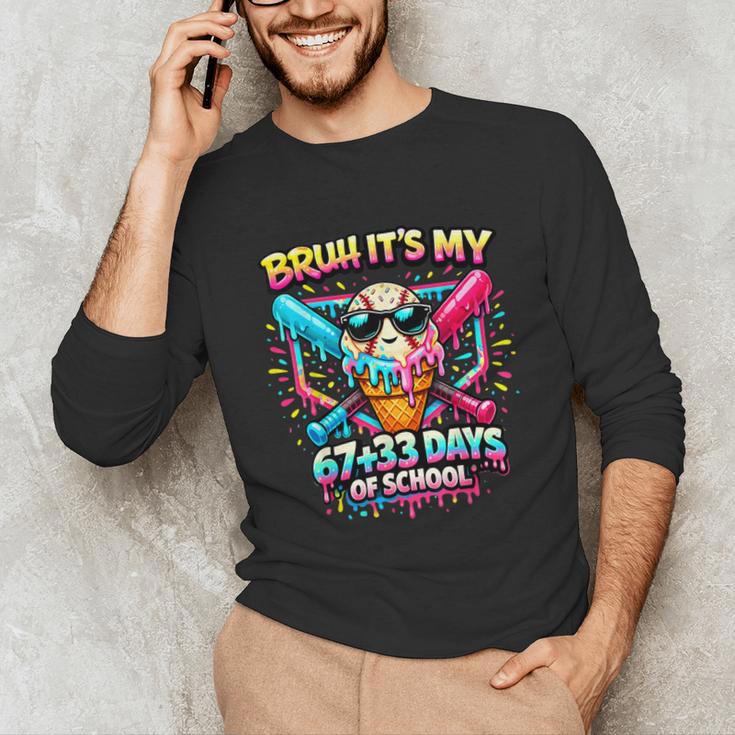 It's My 6733 Days Of School Baseball Ice Cream Dripping Unisex Long Sleeve T-Shirt
