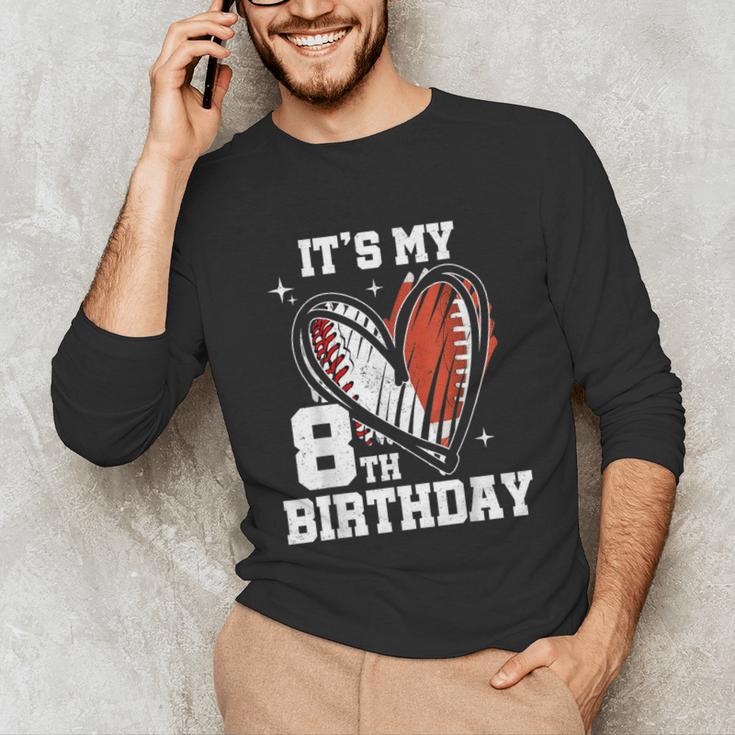 It's My 8th Birthday Baseball Football Heart 8 Year Old Unisex Long Sleeve T-Shirt It's My 8th Birthday Baseball Football Heart 8 Year Old Unisex Long Sleeve T-Shirt