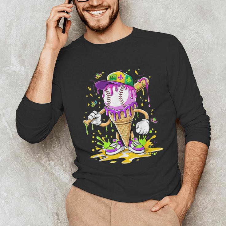 Kids Baseball Drip Ice Cream Apparel Kids Boys Mardi Gras Unisex Long Sleeve T-Shirt Kids Baseball Drip Ice Cream Apparel Kids Boys Mardi Gras Unisex Long Sleeve T-Shirt